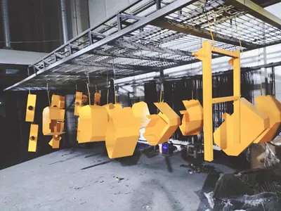 Hazır Müşterisiyle Devren Üstten Paletli, Üstten Konveyörlü Toz Boya Tesisi