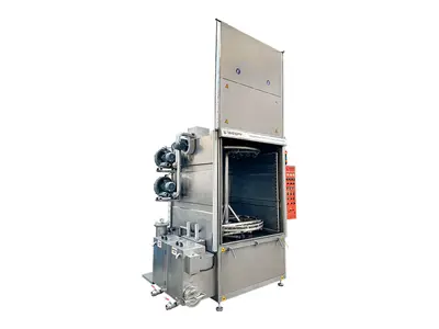 1400 mm Özel Pnömatik Önden Kapaklı Döner Sepetli Yıkama Makinası