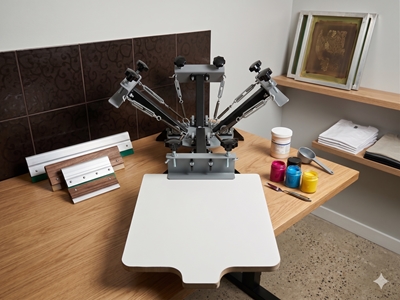 4 Renk 1 İstasyon T-Shirt - Tekstil Ahtapot Serigrafi Baskı Makinesi - 1