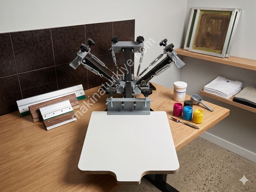 4 Renk 1 İstasyon T-Shirt - Tekstil Ahtapot Serigrafi Baskı Makinesi