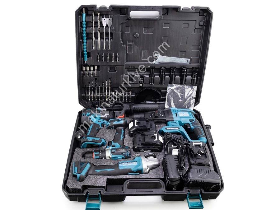Professional 15-Battery Cordless Brushless 4-piece Hand Tool Set