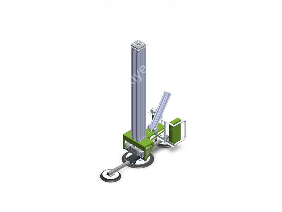 Système compact de levage par aspiration avec fonction de basculement et de rotation, capacité de charge verticale de 300 kg