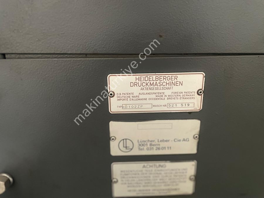 Heidelberg Speedmaster Hd 102 Zp 2 Renk Ofset Baskı Makinesi