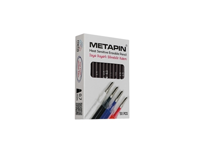 Metapin İçi Siyah (0.7 Mm) - 50 Adet Isı İle Silinebilen Uçan Refill Kalem - 0
