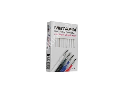 Metapin Heat Erasable Flying Refill Pen Core White (0.7 Mm) - 50 Pieces