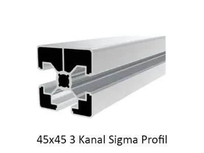 45X45 3 Tarafı Kapalı Sigma Alüminyum Profil