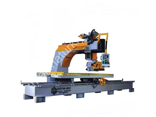 Dönerbaşlıklı Mermer Ve Granit Kesim Makinası / Açık Ray