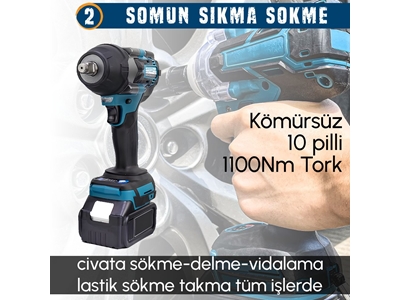 Akülü Kömürsüz 3In1 Set El Aletleri Seti - 3