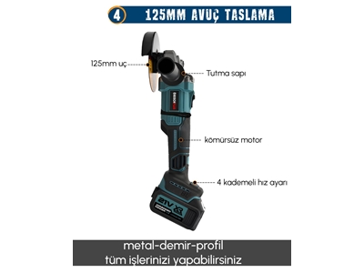 Profesyonel 21V 2Ah Akülü 4Lü Set El Aleti Setleri - 4