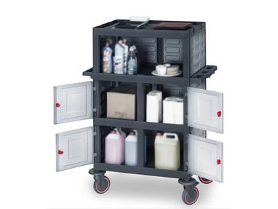 Plastik Reinigungsmaterialwagen (53x102x136 cm) - 1