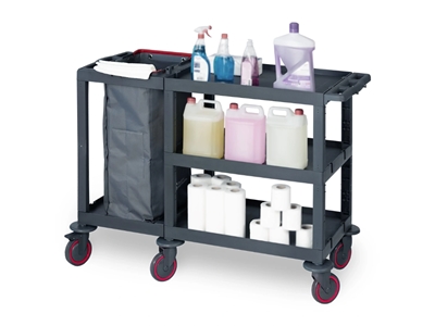 Plastic Cleaning Material Trolley (53x143x100 cm) - 1
