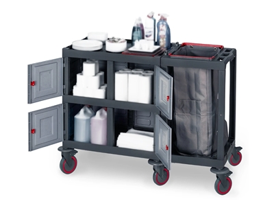 Plastik Reinigungsmaterialwagen (53x143x100 cm) - 1