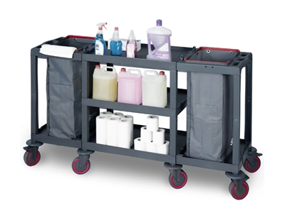 Пластиковая тележка для уборки (53x184x100 см) - 1