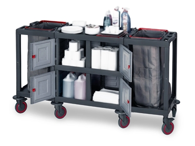 Plastik Temizlik Malzeme Arabası (53x184x100 cm) - 1