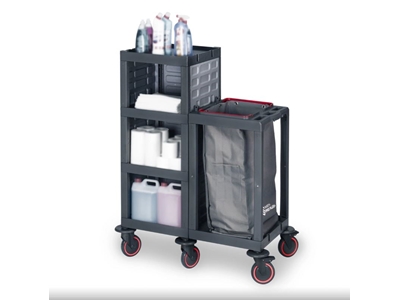 Plastic Cleaning Material Trolley (53x112x136 cm) - 1