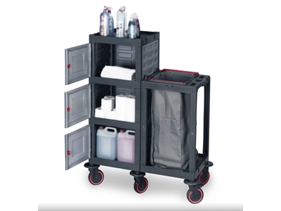 Plastic Cleaning Material Trolley (53x112x136 cm) - 1