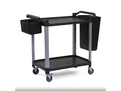 2-Tier Open Plastic Service Cart - 1