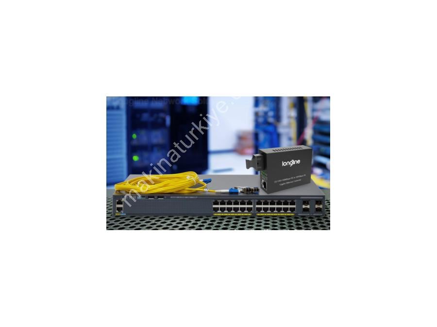 Longline 10/100/1000M 1310/1550Nm Wdm Bıdı 40Km Sc Media Converter Lng-8110Gsb-11-40A/B-As