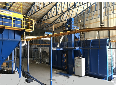168 kW 10 Turbine Suspended Continuous Sandblasting Machine - 0