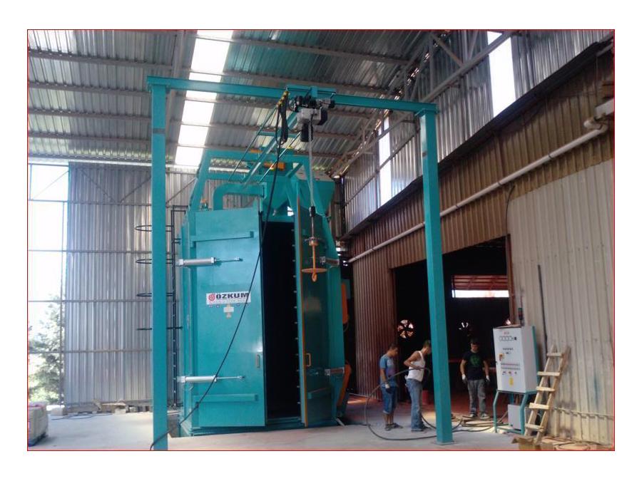 Çift Ray 2 Askılı 2250 mm Askılı Kumlama Makinası