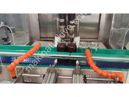 Machine de remplissage liquide pour produits à base de confiture, de mélasse et de sauce de grenade avec 2 buses à débitmètre