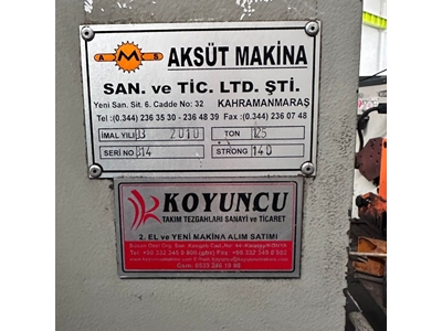 125 Ton Çelik Gövde Eksantrik Pres - 1