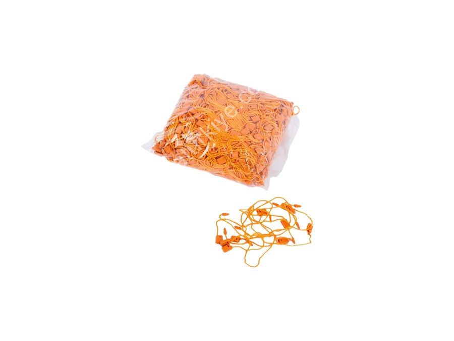 Orange Color Lockable Pass-through Tag String 1,000 Pieces - Plastic Card and Price Tag Binding String