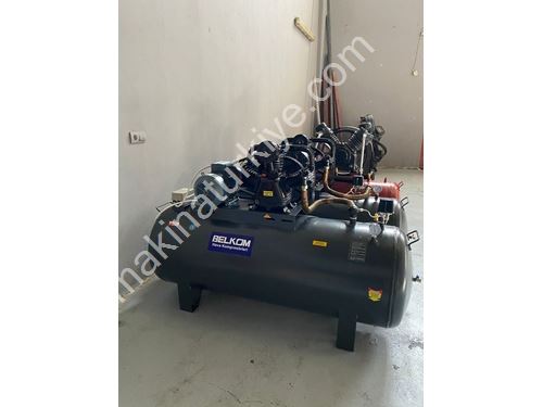 500 Lt 12 Bar, Three Head (3090), 10 Hp Domestic Motor, 380 Volt Panel Compressor