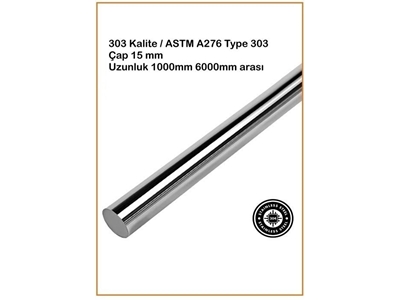 Ø 15 Mm 303 Kalite Paslanmaz Çelik Çubuk - 0