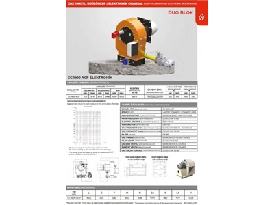 Brûleur à gaz naturel à double bloc électronique proportionnel 4500-15100 kW - 2