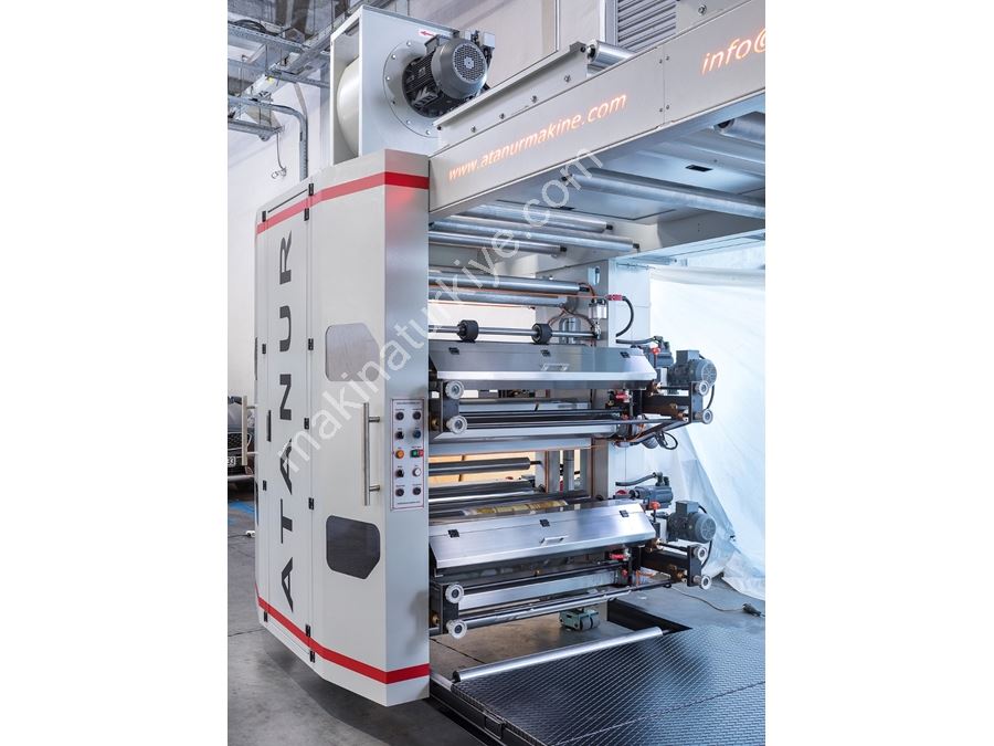 4 Renk 130 Cm Tek Sargı Tek Çözgü Stack Tip Flexo Baskı Makinesi