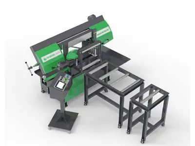 300x465 mm Plc Kontrollü Tam Otomatik Şerit Testere Makinası (Açılı Kesim)