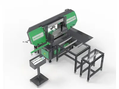 450 × 700 mm Yarı Otomatik Şerit Testere Makinası (Açılı Kesim)