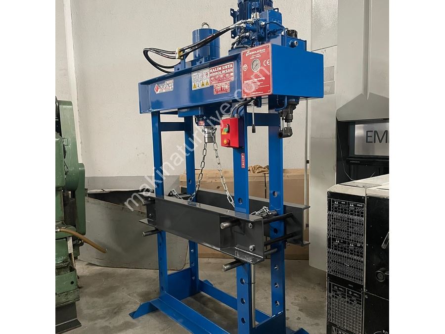 Hydraulics Brand 100 Ton Motorized Column Traveling Hydraulic Workshop Press