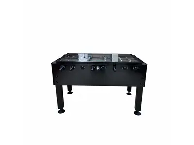 Черный дизайнерский стол для настольного футбола с стеклом
