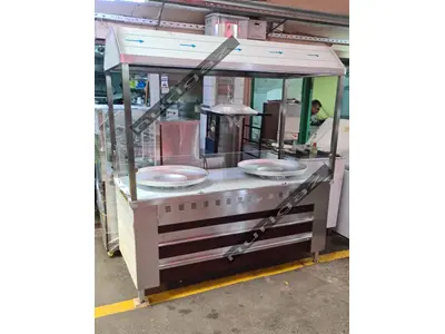 İmalattan Çiftli Davlumbazlı Tantuni Tezgahı 