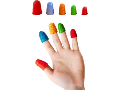 Набор из 5 пальчиковых защитных колпачков для швейных иголок - устойчивы к высокой температуре гибкие кольца из силикона - 0