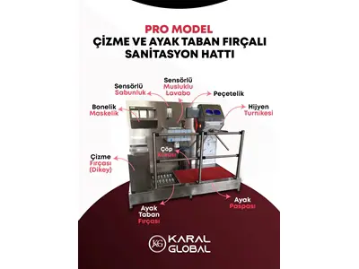 Pro Model Çizme Ve Ayak Taban Fırçalı Sanitasyon Hattı