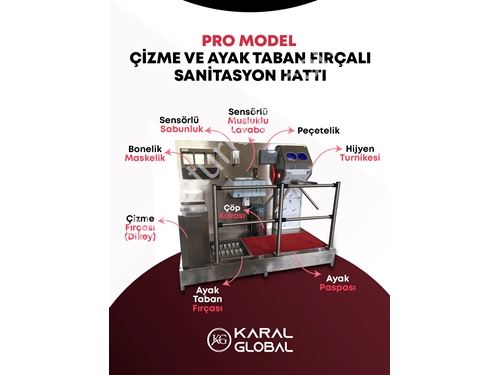 Pro Model Çizme Ve Ayak Taban Fırçalı Sanitasyon Hattı