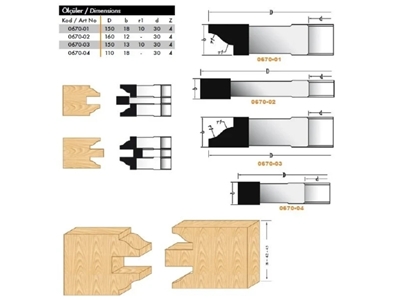 Rustik Kapı Profil Freze Bıçak Grubu 0670 - 2