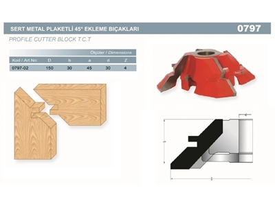 45' Ekleme Bıçağı 0797-02 D150 D30 Z4 - 2