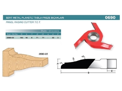 Tabla Freze Bıçağı 180X16x30 Mm Z3 0690-03 - 2