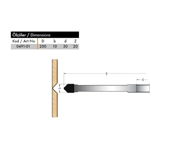 Alüminyum Kompozit Bıçağı 0491-01 200X10x30 Z20 - 2