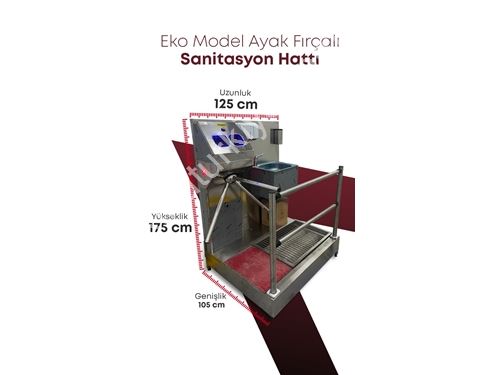 Eko Model Ayak Taban Fırçalı Sanitasyon Hattı