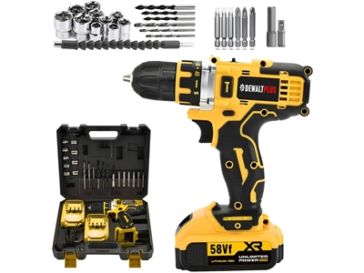 Akülü 24 Parça 58VF Vidalama Matkap Seti Çift Batarya - 0