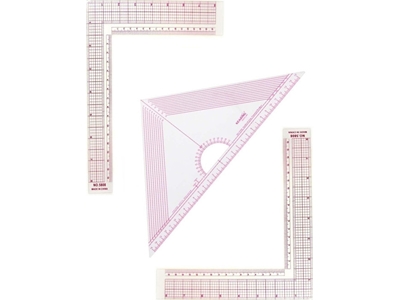Ensemble de règles en plastique minces en forme de L-Carré-Triangle pour le modélisme stylistique tailleur - 0