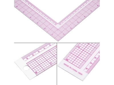 Ensemble de règles en plastique minces en forme de L-Carré-Triangle pour le modélisme stylistique tailleur - 1