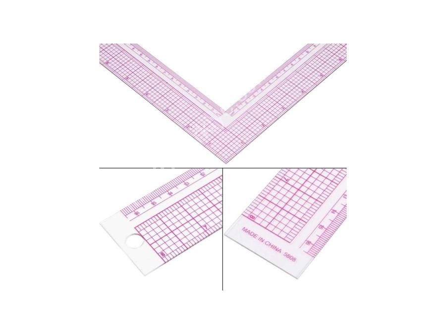 Ensemble de règles en plastique minces en forme de L-Carré-Triangle pour le modélisme stylistique tailleur