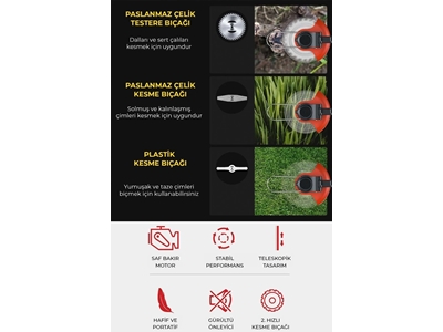 Çift Akülü 58Vf Şarjlı Ot, Dal, Çim Biçme Makinesi - 3