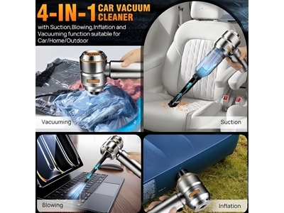 Yeni Kablosuz Şarjlı Mini Süpürge Gri - 5